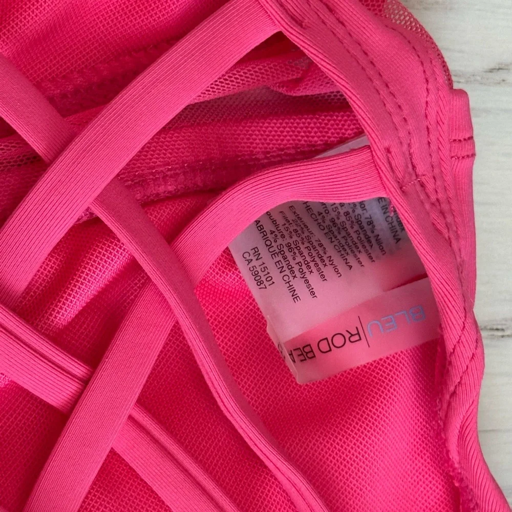 Bleu Rod Beattie Vibrant Pink One-Piece Swimsuit Size 6 - Picture 3 of 5